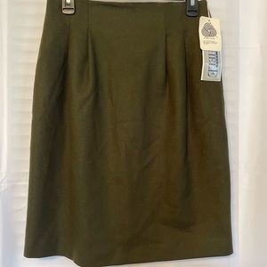 Vintage NWT Army Green Wool Skirt
